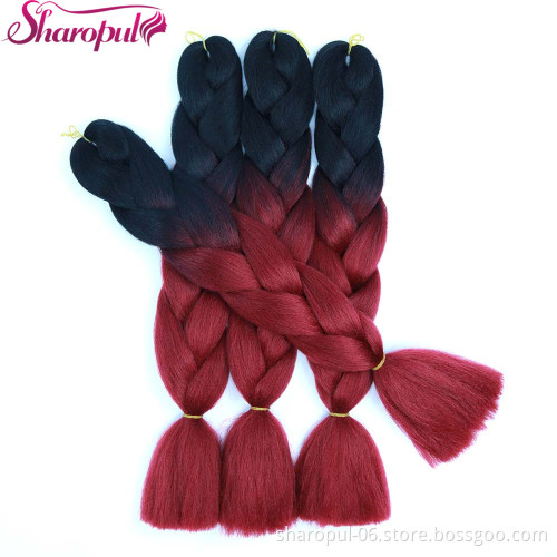 Sharopul Ombre Braiding Hair Extensions 24inch 41inch 82inch Synthetic Jumbo Crochet Hair Extension